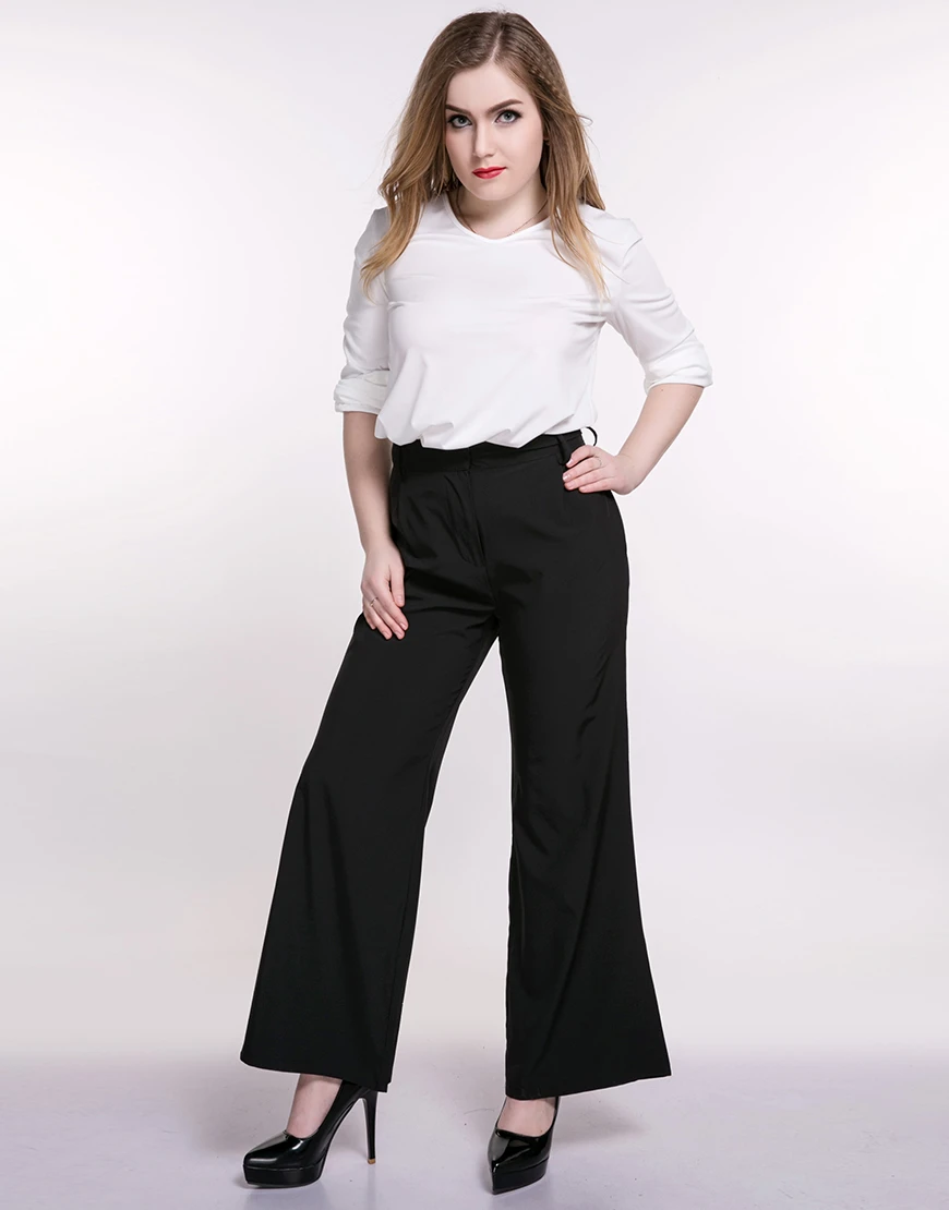 women's plus size black work pants