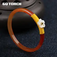 Халцедон Браслет для женщин плетение струны с ракушками жемчужные цветы Buhhda ожерелье ювелирные изделия