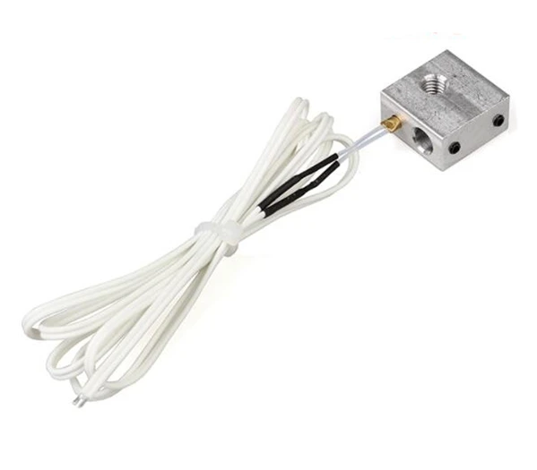 

3D Printer Heating Block Kit Aluminum Block with Copper Sleeve NTC Thermistor 100k for 3D Printer Makerbot Prusa I3