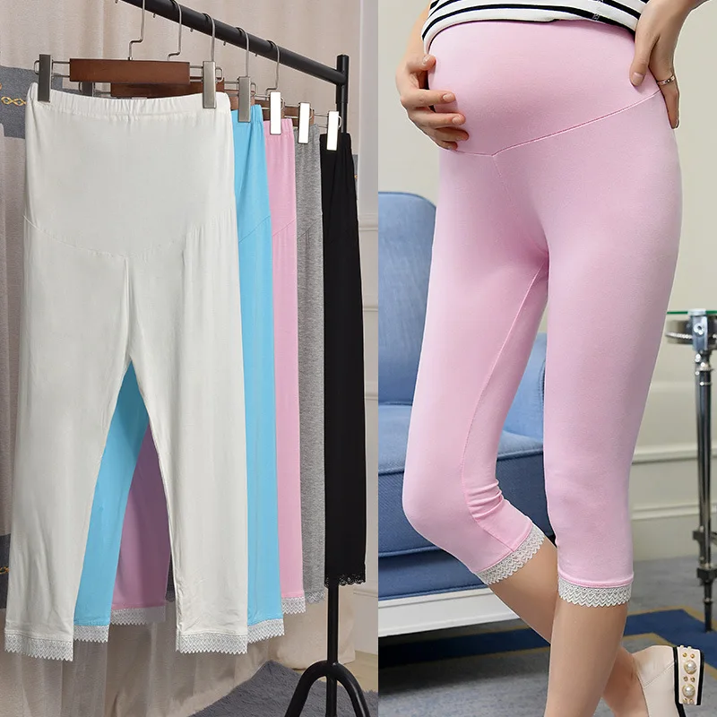 Maternity Leggings For Pregnant Women Summer New Brand Solid Cotton