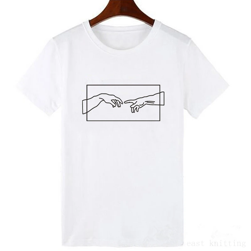 

2019 Summer Harajuku T-Shirt for Women Casual White Tops Tshirt Women T Shirt Simple Casual T-Shirt Female