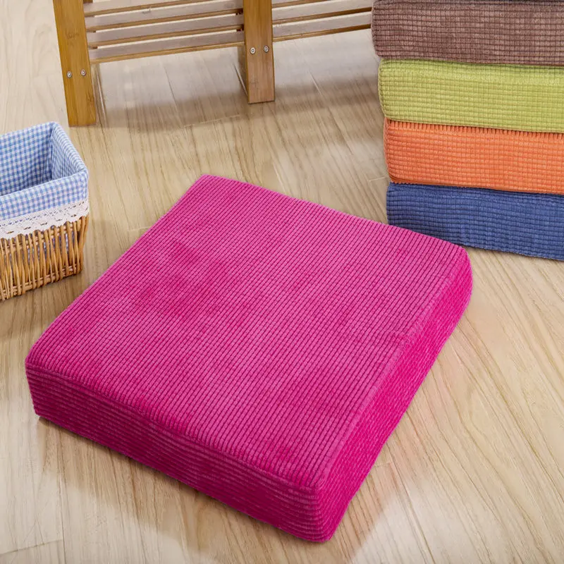 Одноцветная квадратная подушка для сидения, мягкая удобная Подушка Татами для дома, офиса, дома, декоративный стул, подушки 40x40 см/45x45 см/50x50 см - Цвет: qq-mei hon