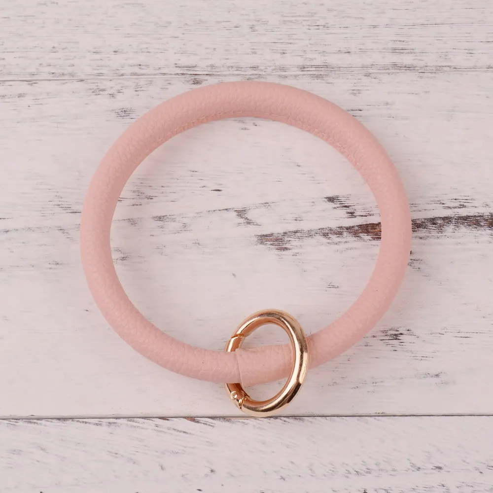 DZ0089 pink Новинка от Rainbery, модный многофункциональный брелок с кисточкой, эмалированный брелок из искусственной кожи, Круглый браслет с монограммой, брелок для женщин и девушек - Цвет: DZ0089 pink