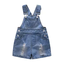 6 24 M Kids Baby Boy Overalls Denim Jeans Casual Summer Toddler Clothes Baby Suspender Shorts