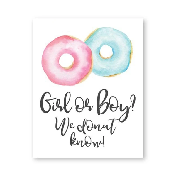 donut gender reveal gender reveal decorations donut banner Boy or Girl We Donut Know Gender Reveal party package donut cupcake toppers