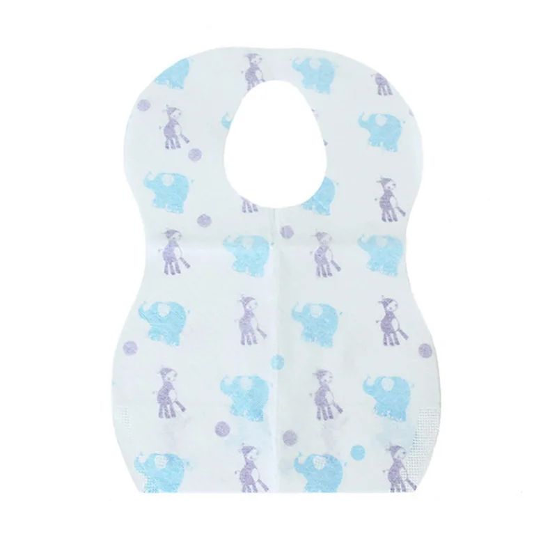 

10PCS/PACK One-time Use Babay infant Bids Outdoor Waterproof Non-Woven Fabric Disposable Bibs Eating Saliva Paper Bib Baby