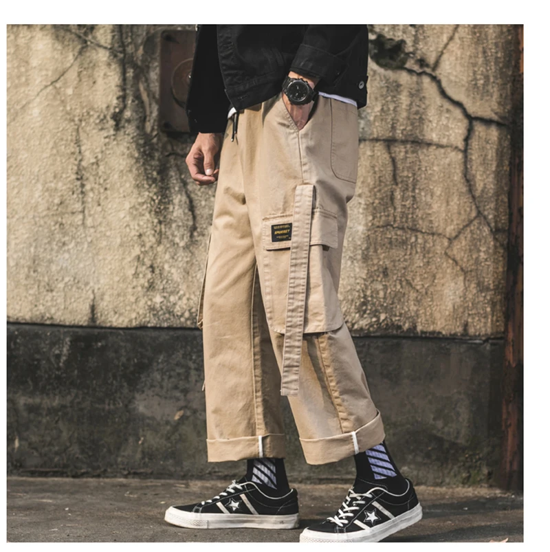 Korean Streetwear Harajuku Pants Men Fashion Street Style Cargo Pants  (57)