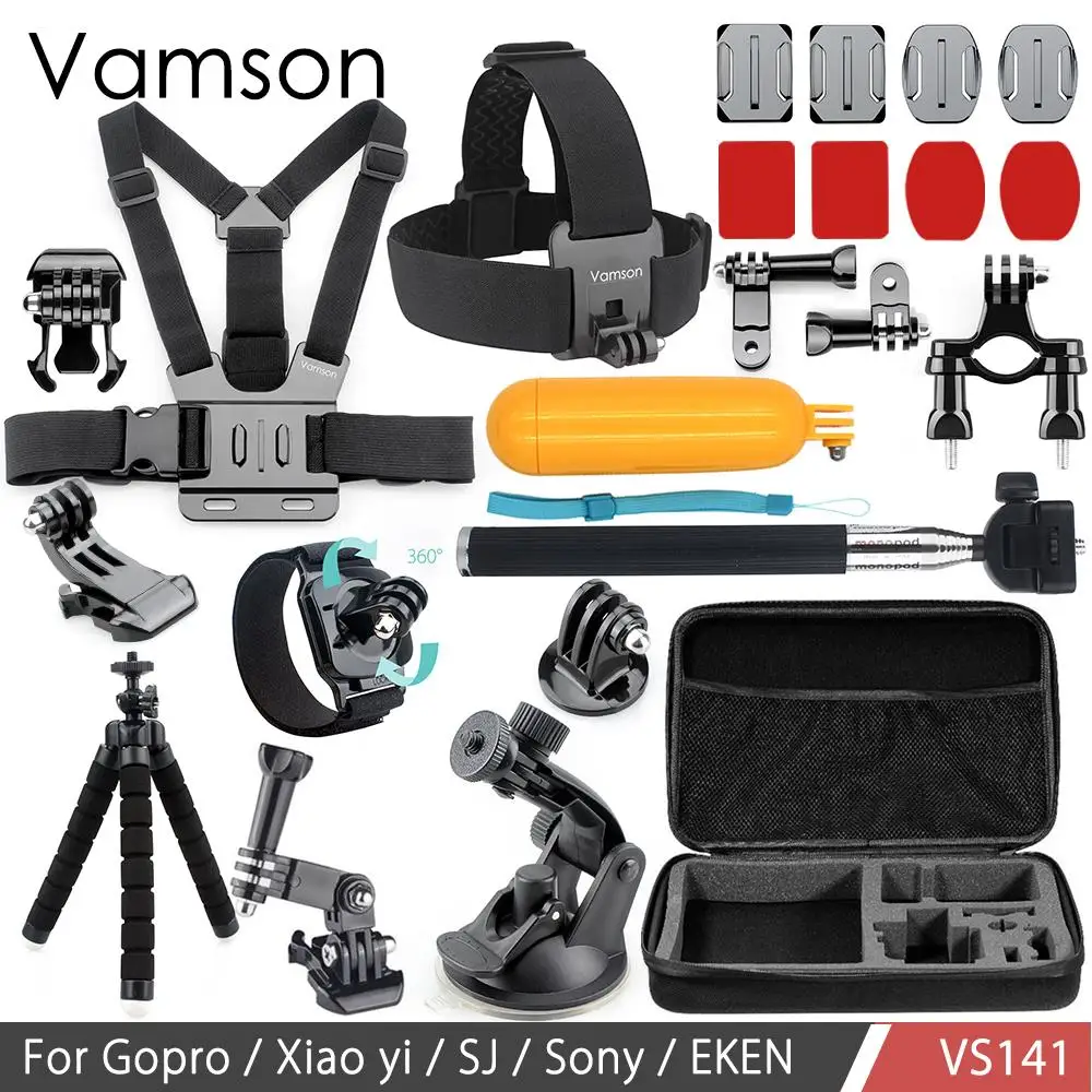 Vamson для Go pro Набор аксессуаров мини штатив плавающий монопод Gopro Hero 7 6 5 4 Xiaomi Yi SJCAM