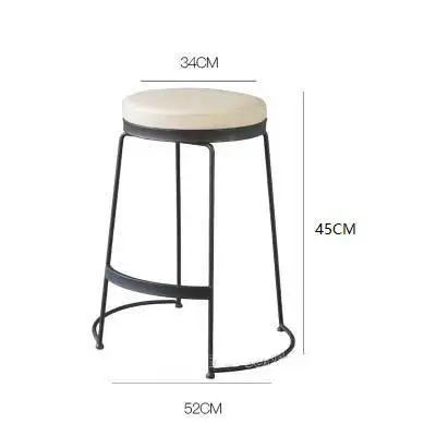 Скандинавский барный стул Кованое железо табурет модный кофейный стул золотой высокий стул простой обеденной стул сиденье, размещаемое спереди - Цвет: 6