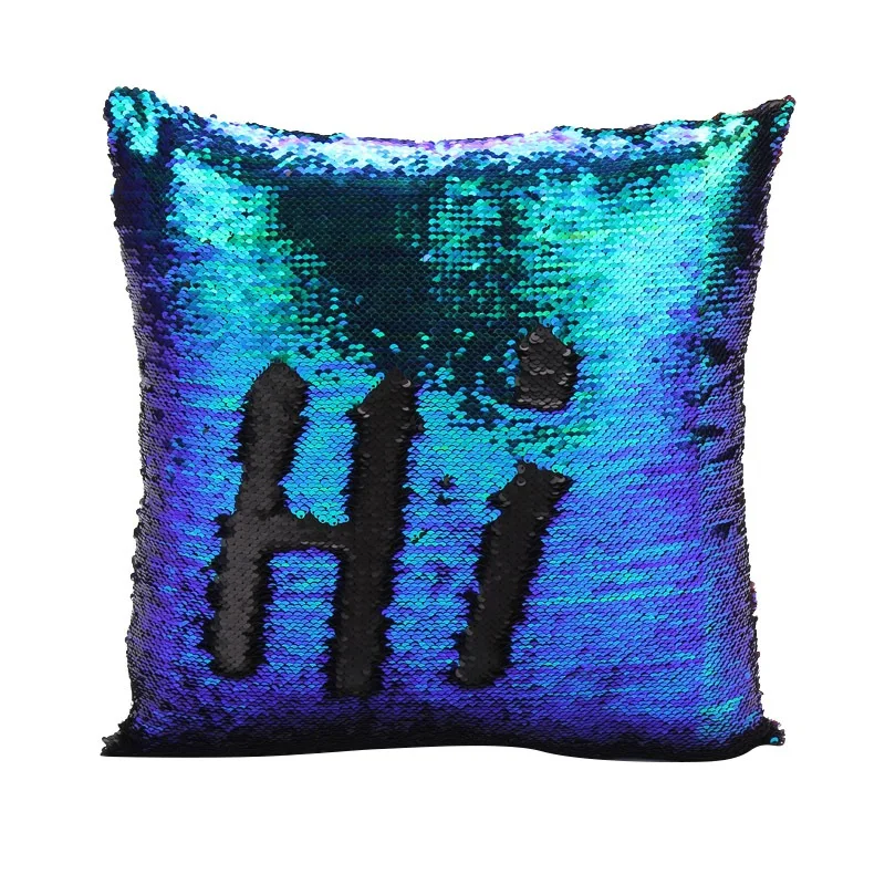 Fashion Luxurious two tone sequin pillowcases continental mermaid decorative pillow case DIY ...