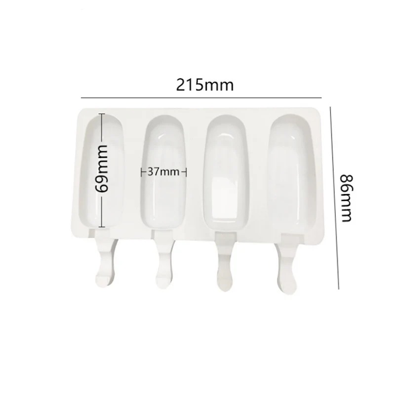 Frozen Juice Popsicle Maker Ice Lolly Pop Mould with Wood Sticks-The Worlds First 4 Cell Silicone Ice Cream Mould