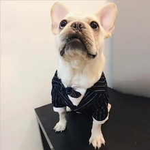 HELLOMOON Одежда для собак элегантный полосатый костюм британский джентльмен стиль полосатый галстук-бабочка костюм Одежда для собак летняя одежда для собак