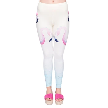 

Unique Ddesign Women Legging Watercolor Flamingos Printing Leggings Fashion Elegant High Waist Woman Pants