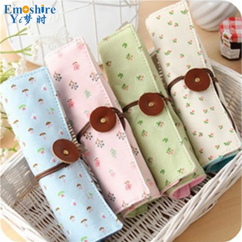 Emoshire Korean Floral Scroll Large Capacity Pencils Pastoral Wind Small Fresh Zakka Ringtones Student Stationery (3)