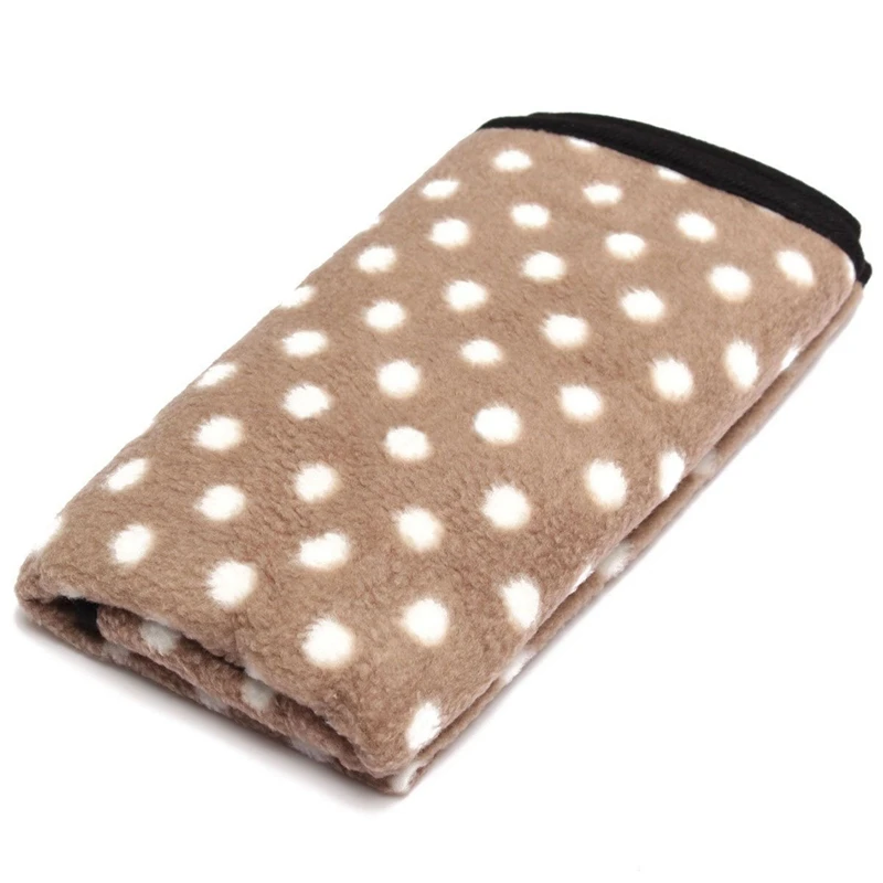 

Dog Cat Puppy Kitten Soft Polka Dot Polar Fleece Blanket Doggy Warm Mat Cushion for Car, Lap, Sofa, Pet Bed and Carrier