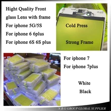 20 шт./лот Высокое качество для iPhone 5/5S/6/6 plus/6 S/6 S plus/7/7 plus черный и белый цвет, вид спереди Стекло объектив со средним корпусом Наклонный кронштейн