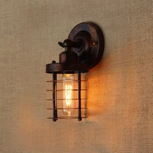 Светодиодный винтажный настенное освещение в стиле лофт 180 градусов Регулируемый промышленный настенный светильник Американская страна ржавчины Настенный бра для дома Decoratio светильник