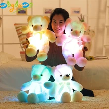 Креативный светодиодный светильник-медведь, мягкие животные, плюшевая игрушка, красочный светящийся медведь, подарок для детей, украшение дома 32 см/50 см/75 см