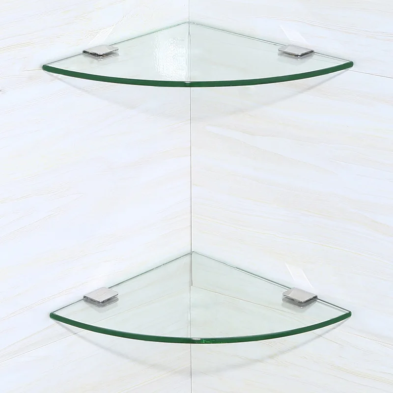 Треугольная стойка для ванной комнаты, аксессуары для ванной комнаты, стеклянные Угловые Двойные треугольные стеллажи, полка для ванной комнаты - Цвет: 20cm D2