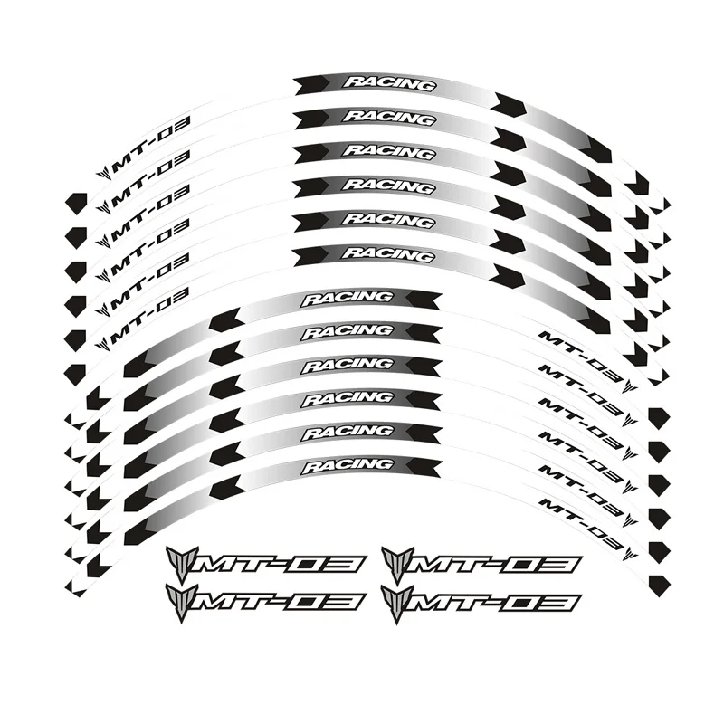 Новые колеса мотоцикла отличительные светоотражающие наклейки обода полосы для Yamaha MT-03 пользовательские обода полосы колесная наклейка клейкие ленты Стикеры
