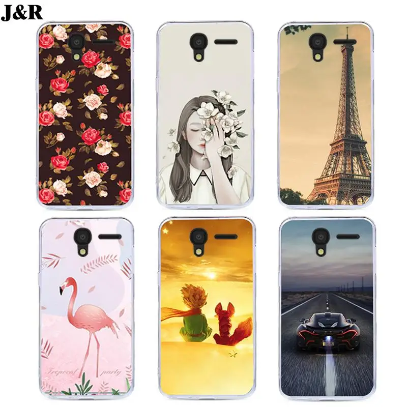 J&ampR Soft TPU Phone Case For Alcatel Pixi 3 (4.5) Cover Ultra Thin Silicon One Touch 5017 5019 5019D Drawing |