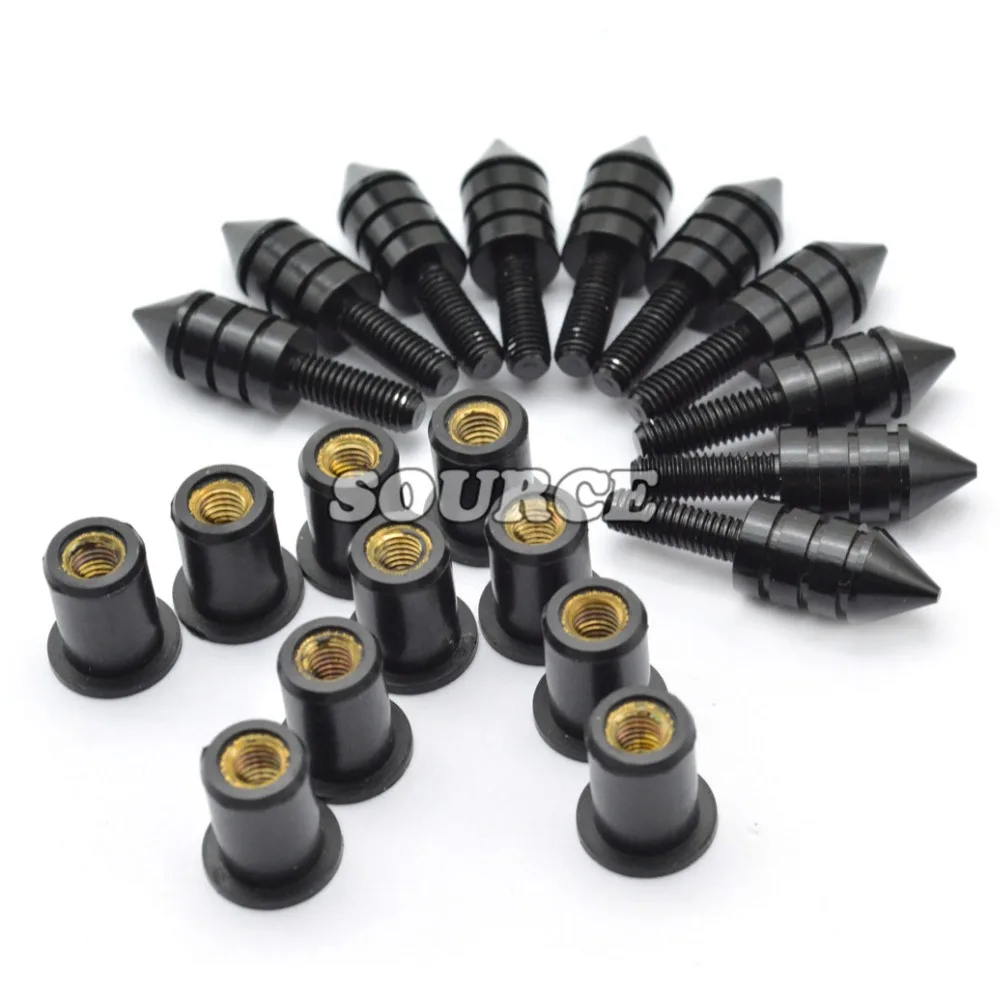 Universal M5 Motorcycle Windshield Spike Bolts Screw Nuts Bolts For