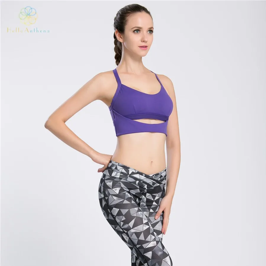Hello Anthena Womens No Bounce Full Support Sport Bra With SmoothTec Band X Line Straps Running