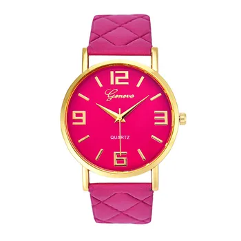 

Women Geneva Faux Leather Band Analog Quartz Wrist Watch relogio feminino Casual saatler Clock Fashion Digital dial horloges B40