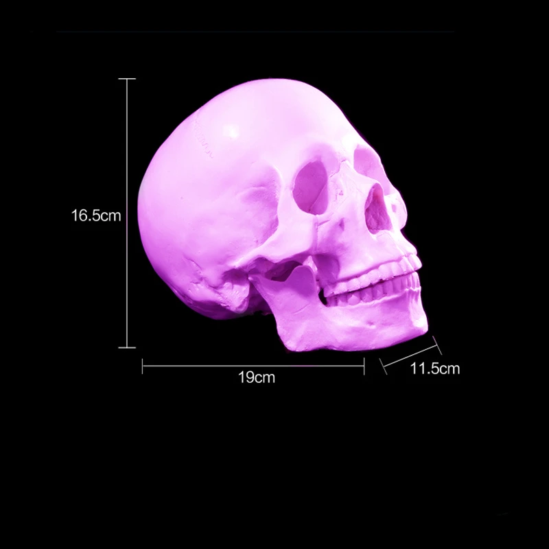 BUF смолы ремесло розовый череп статуи для украшения творческий череп статуя скульптура украшение дома Хэллоуин украшения