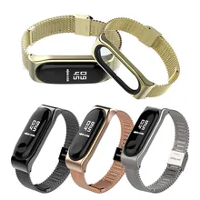 Fitness tracker pulsera de fitness pulsera de acero inoxidable correa de repuesto para reloj Xiao Mi Band 3 smartwatch(China)