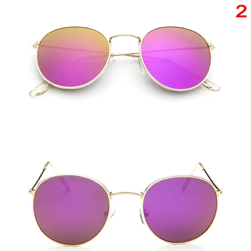 1PC Fashion Metal Round Vintage Sunglasses Women Mirror Classic Retro Street Beat Glasses Men Glasses Driving Oculos De Sol