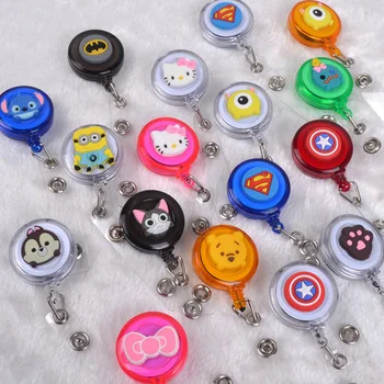 

Cute 27Kind Style Cartoon Retractable Creative Plastic Badge Holder Reel Student Nurse Exhibition Enfermera Name Card Chest Card