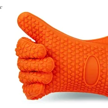 1 шт. термостойкая рукавица кухонная Толстая прихватка-перчатки для барбекю силиконовая барбекю для гриля Mitt горшок держатель для готовки glovel LB 029