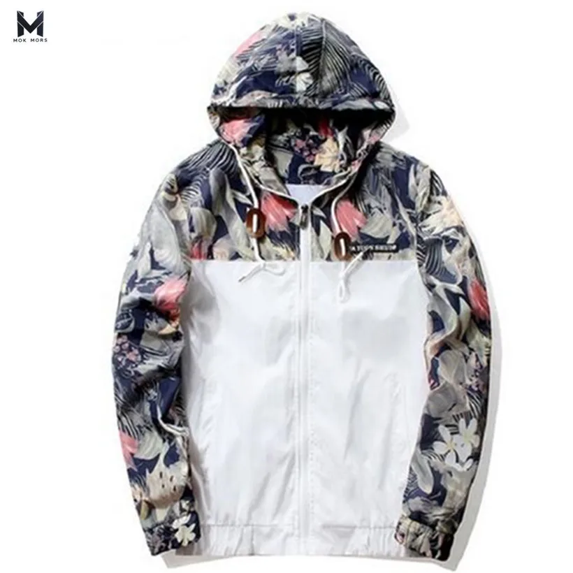 

MOKM MORS M Floral Bomber Jacket Men Hip Hop Slim Fit Flowers Pilot Bomber Jacket Coat Men's Hooded Jackets Plus Size 4XL