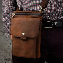 Мужская Высококачественная брендовая сумка через плечо из натуральной кожи в стиле ретро, сумка-мессенджер на ремне, поясная сумка для телефона, кошелек