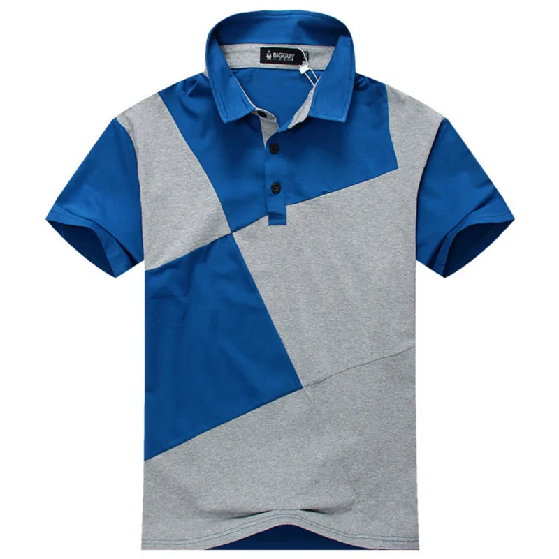 Мужская рубашка поло, брендовая Новая модная мужская рубашка поло с отворотом, мужская рубашка размера плюс 6XL 7XL, летняя повседневная мужская одежда - Цвет: Blue