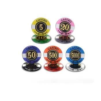 

10 PCS/LOT Poker Chips Round Acrylic Casino Chips Double Dragon