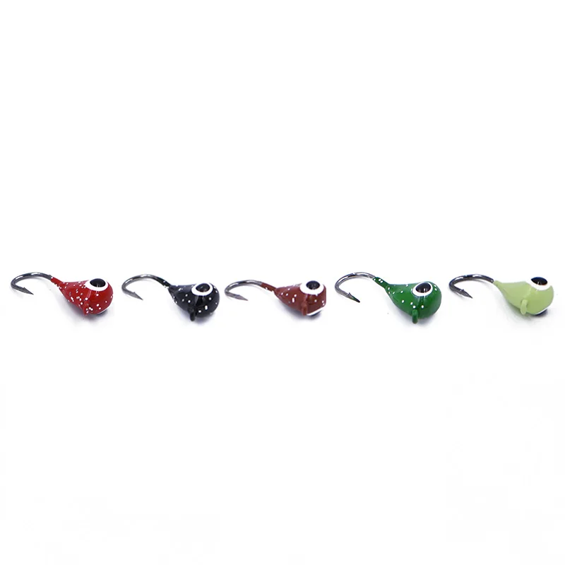 

5Pcs/lot Winter Ice Fishing Hook Lure 1.9cm 2.1g Mini Metal Lead Head Hook Bait Jigging Fishing Tackle