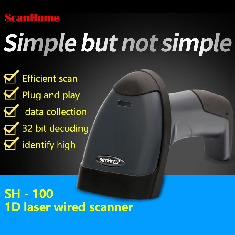 

ScanHome 1D laser Barcode Scanner Express Supermarket Reader USB platform laser barcode scanner SH-100