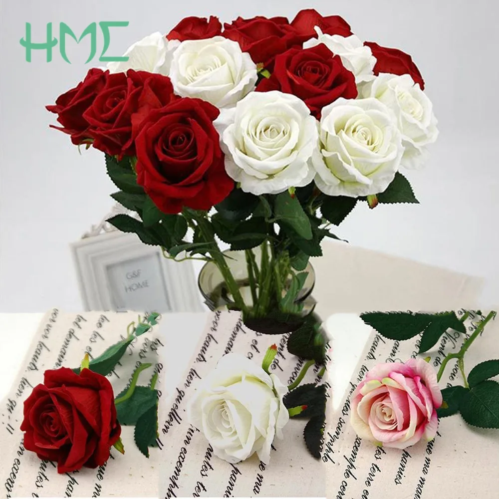 

High Grade Multi Color Artificial Flowers Roses For Wedding Decoration Party Floral Wreath Home Accessories