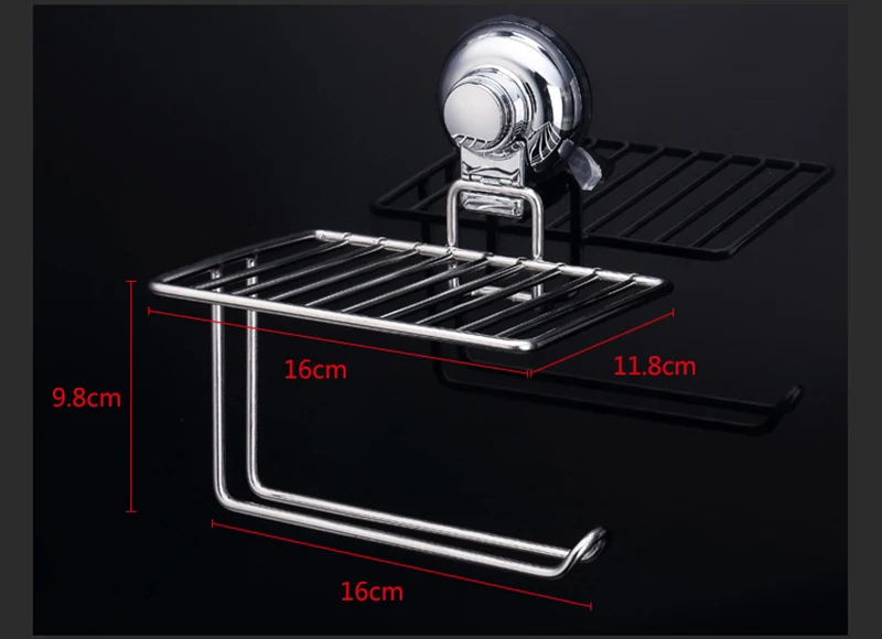 LIYIMENG 304 Stainless Steel Paper Holder Shelf Bathroom Toilet Wall Suction Cup Holder Organizer Storage Holder  B10