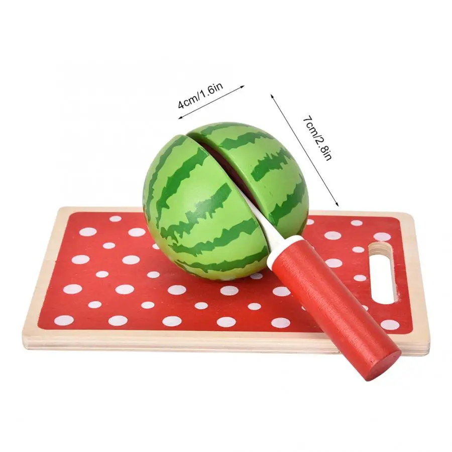 Wooden Fruit Cutting Simulation Toy Pretend Play Kitchen Food Toy Pretend Play Set Early Educational Toys for Children's Gift