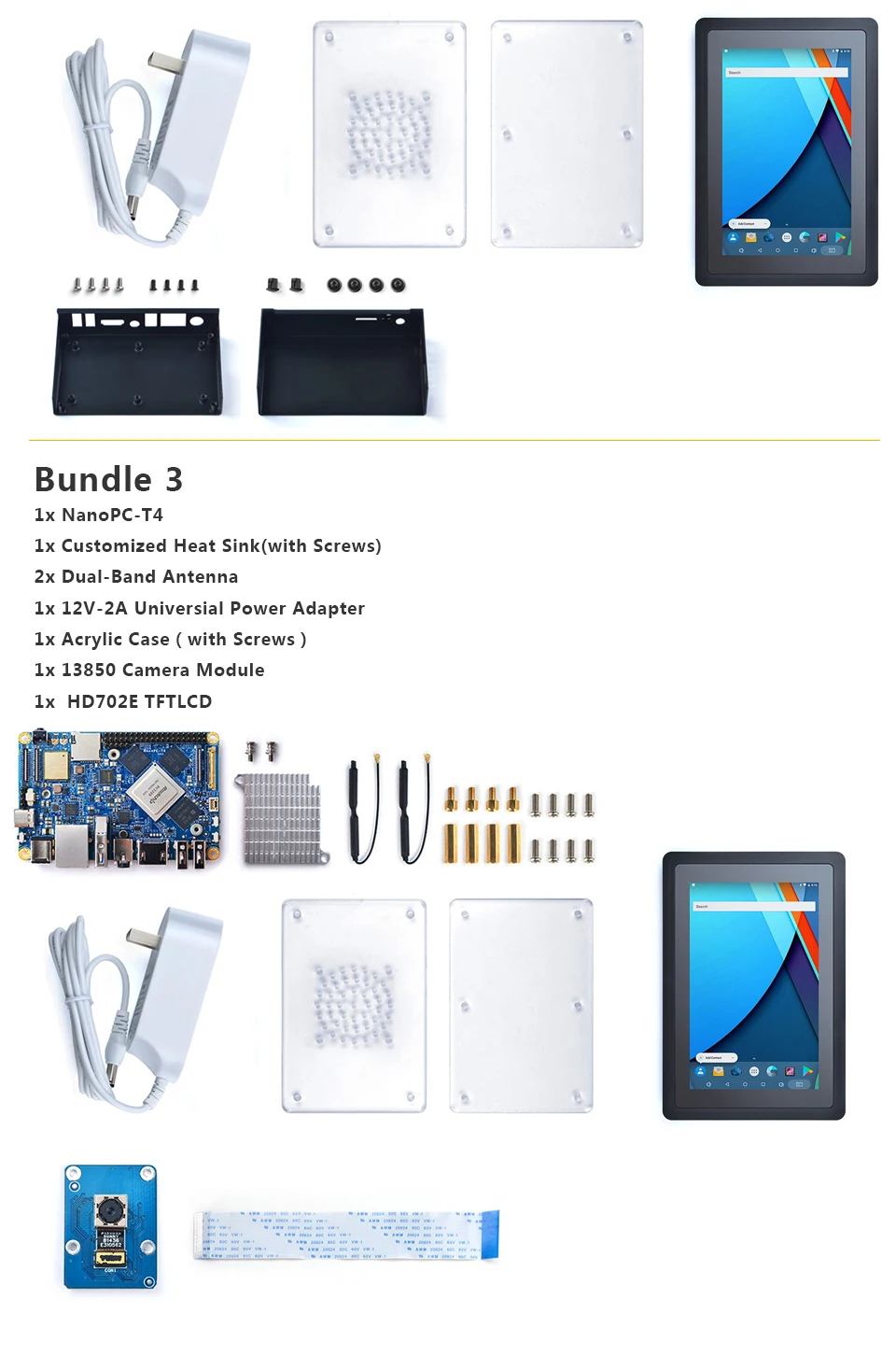 FriendlyARM NanoPC-T4 HD702E с двумя камерами, процессор Rockchip RK3399 Cortex-A72 Cortex-A53 Очки виртуальной реальности VR AI OpenCL TensorFlow MIPIDual band Wi-Fi M.2PC EC20 4G EMMC