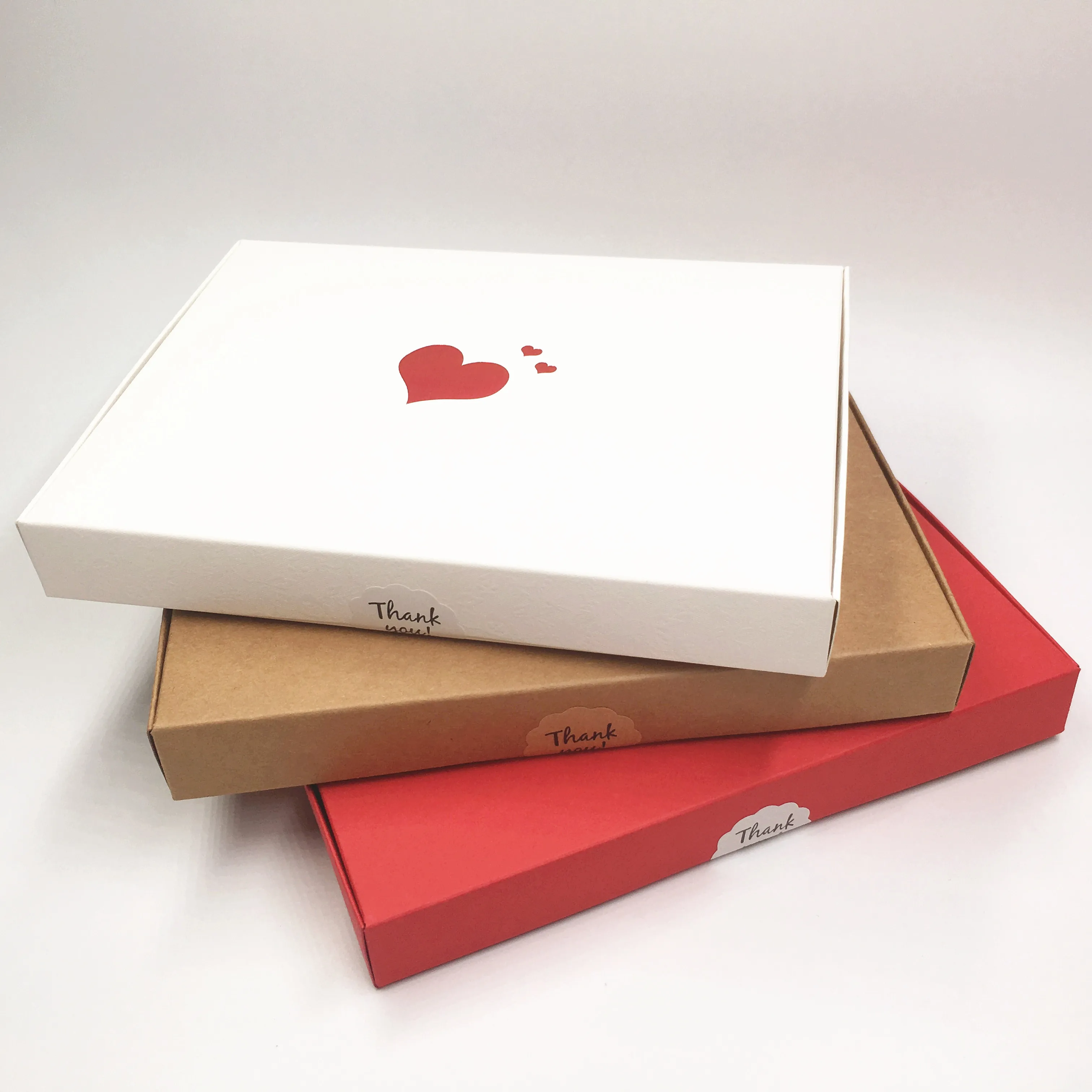 

30pcs 20x15x2.5cm High Quality Printed Red Heart Gift Packaging Cardboard Boxes Jewelry/Silk Scraf/Candy/Pizza