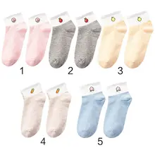 Японский стиль, милые короткие Носки с рисунком фруктового пончика для молодых девочек цветные жаккардовые милые студенческие спортивные повседневные хлопковые чулки