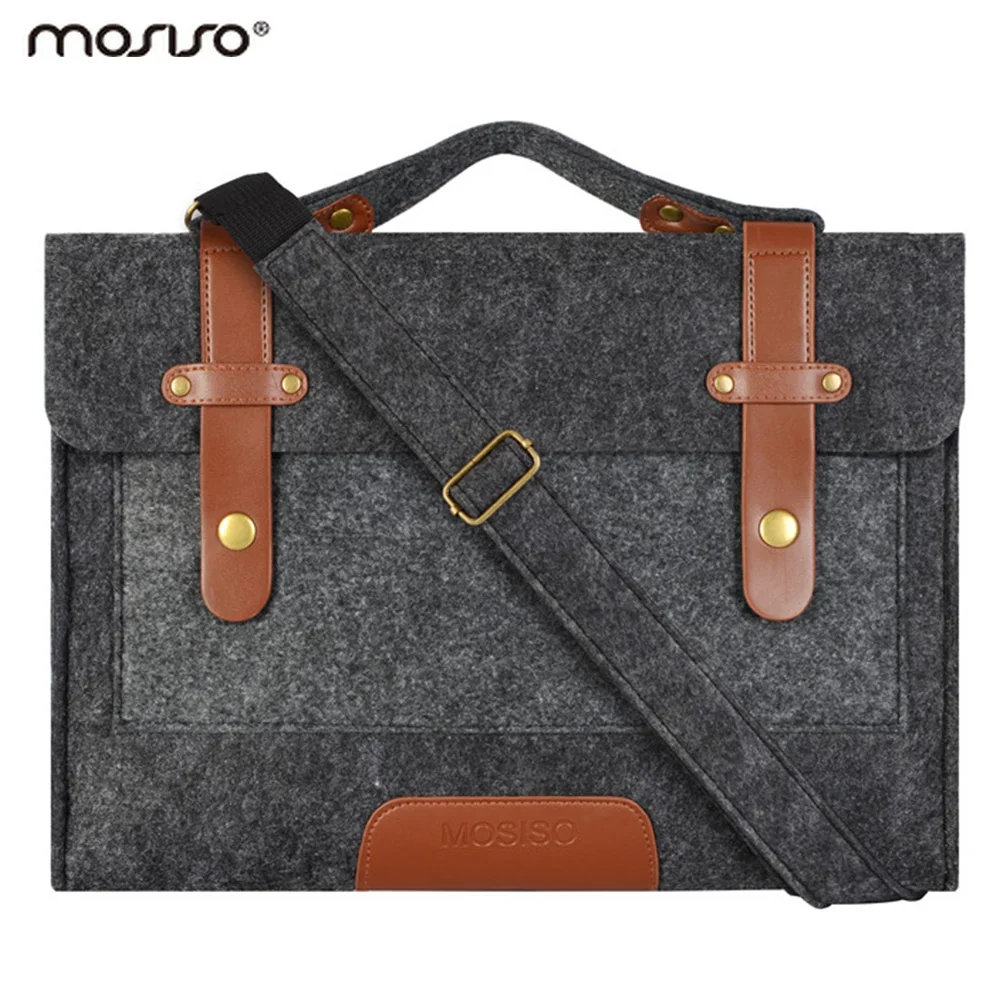 Mosiso Felt Laptop Shoulder Bag 11.6 13.3 15.6 inch Sleeve Cover Netbook Handbag Case for MacBook Air Pro 11 12 13 15 Asus HP