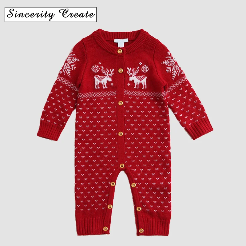 Spring winter Newborn Baby Sweater Christmas Clothes One-pieces Sweater Kid Knit Romper unisex full sleeve jumpsuit ABS-1541