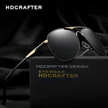HDCRAFTER Brand Designer Men Sunglasses HD Polarized Eyewear Mens Brand Polarised Sun Glasses High Quality With Original Case