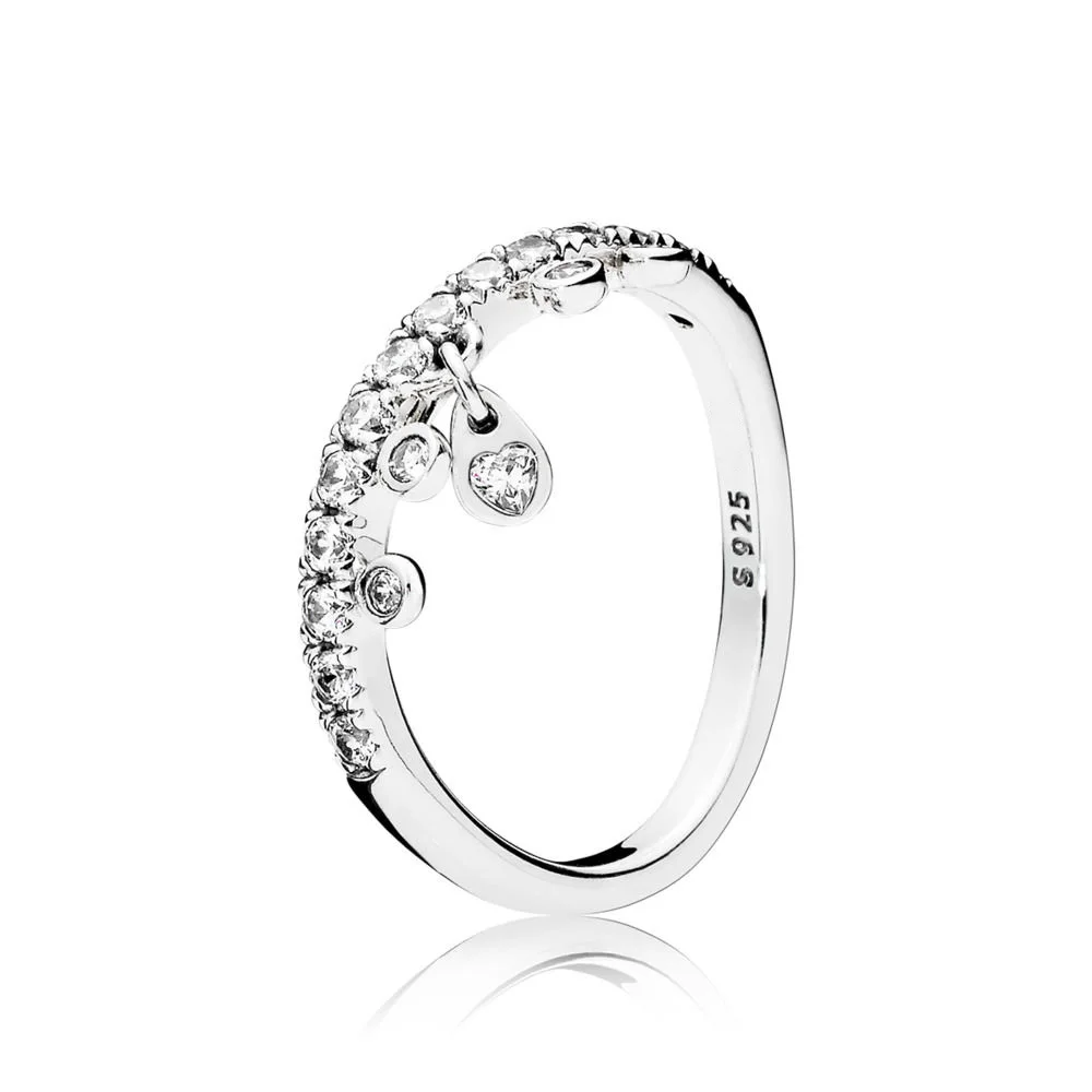 Классические серебряные кольца с листьями Любовь Сердце обмотка Кристалл Свадебные и вечерние кольца для женщин ювелирные изделия