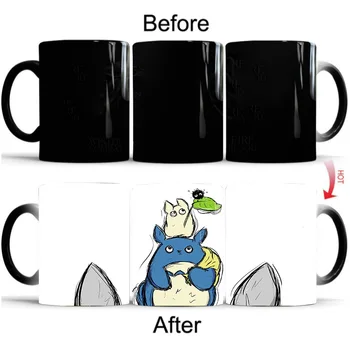 

Whitelf My Neighbor Totoro Mug Heat Sensitive Color Changing Coffee Mug Ceramic Magic Cup